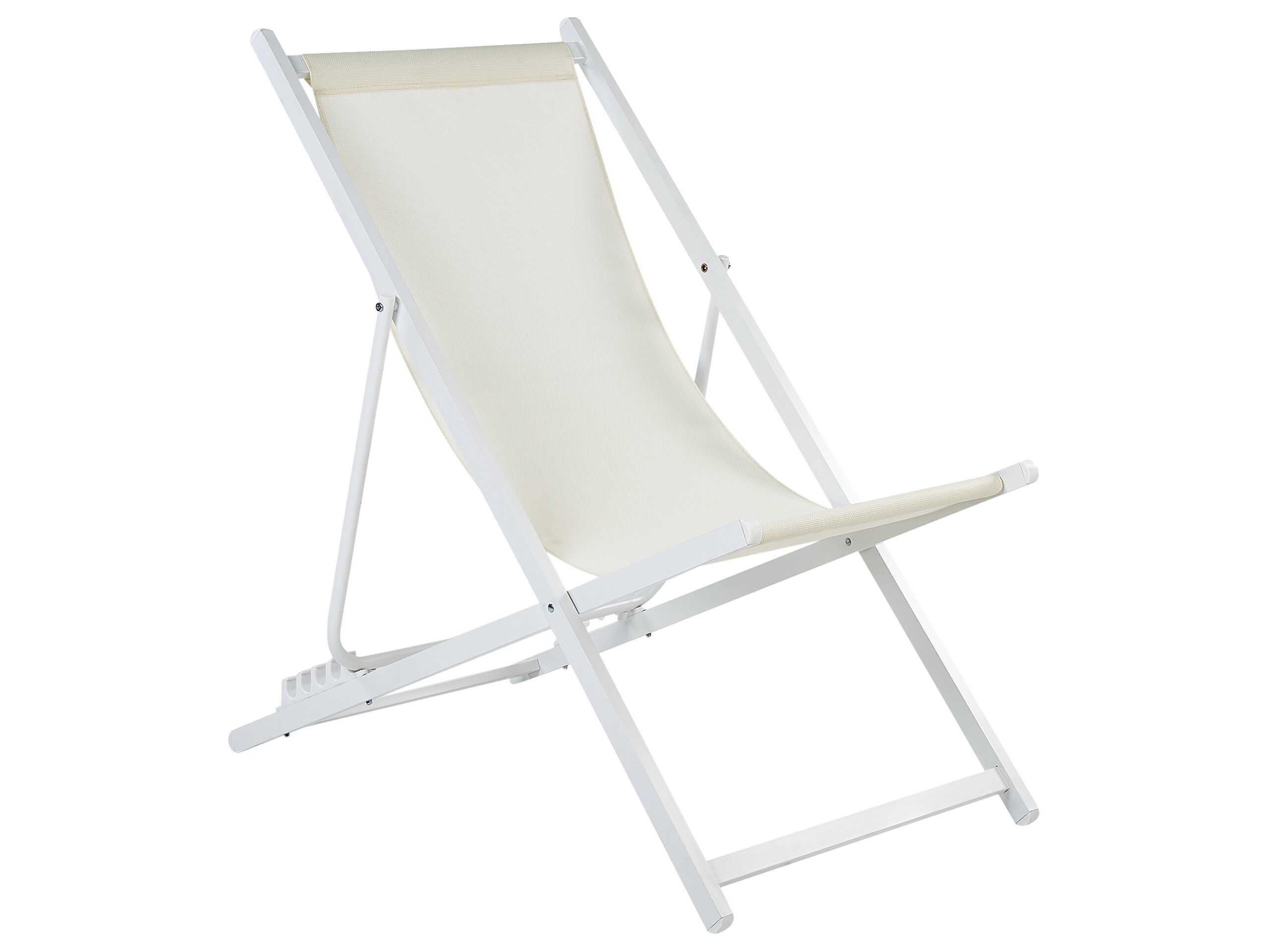 Cadeira de praia dobrável locri ii metal creme claro