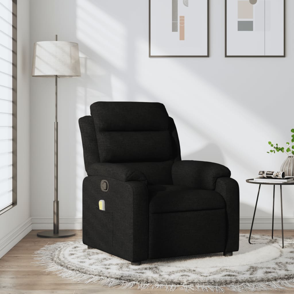 Poltrona de massagens reclinável tecido preto ewg4312