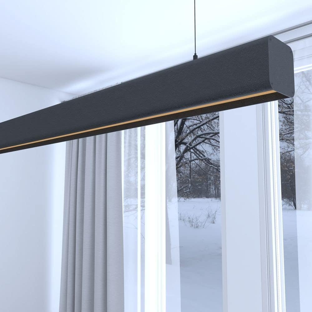 Lâmpada pendente linear preto 0,5m - luz fria 6000k - regulável em altura