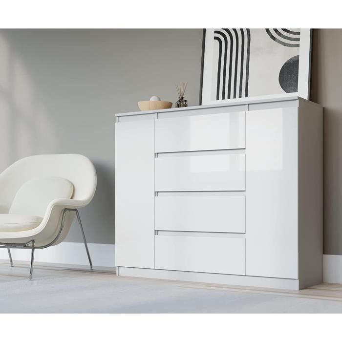 Cómoda - 2 portas e 4 gavetas - 120x39x101 cm