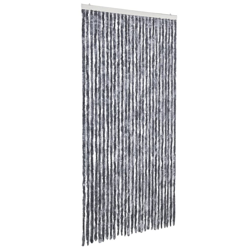 Cortina anti-insetos 118x220 cm chenille prateado