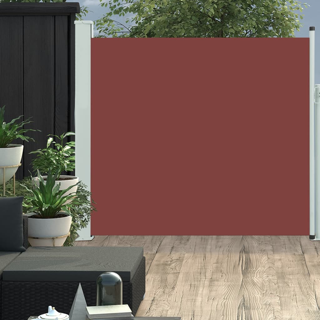 Toldo lateral retrátil para pátio 170x300 cm castanho egw457365