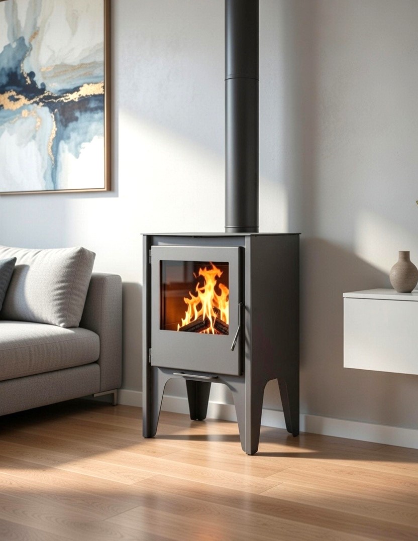 Fogão a lenha contemporâneo Juan Panadero FRANKFURT 7,4 kW