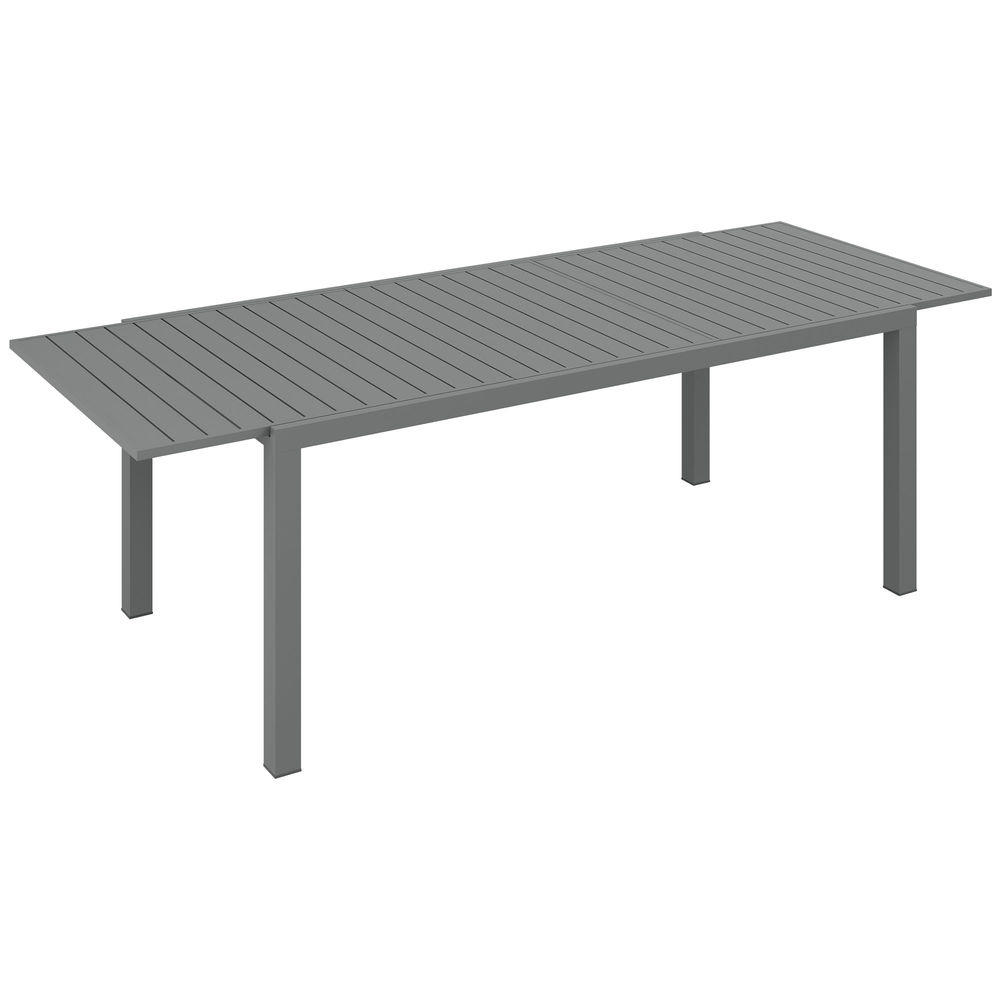Mesa de exterior 180/240x94x73 cm alumínio color gris Outsunny