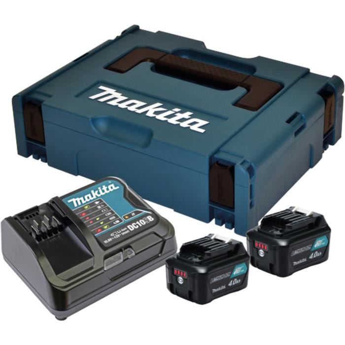 Pacote com 2 baterias bl1041b + dc10sa + makpac Makita - 197641-2
