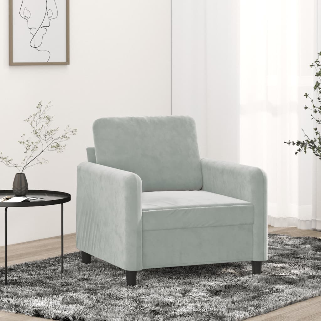 Poltrona 60 cm veludo cinzento-claro ewg4908