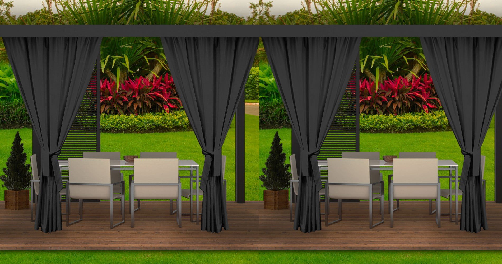 Cortinas para áreas exteriores para terraços e varandas 4x155x220 antracite