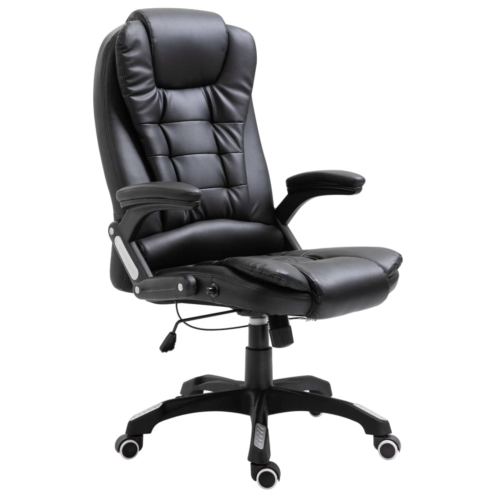 Cadeira de escritório em couro artificial preto wf268483