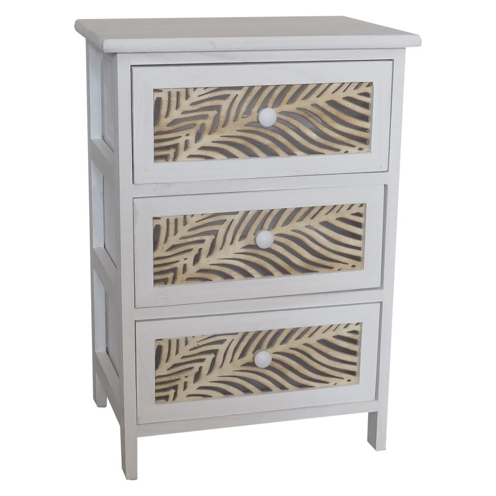 Cômoda de madeira branca 40x29x58