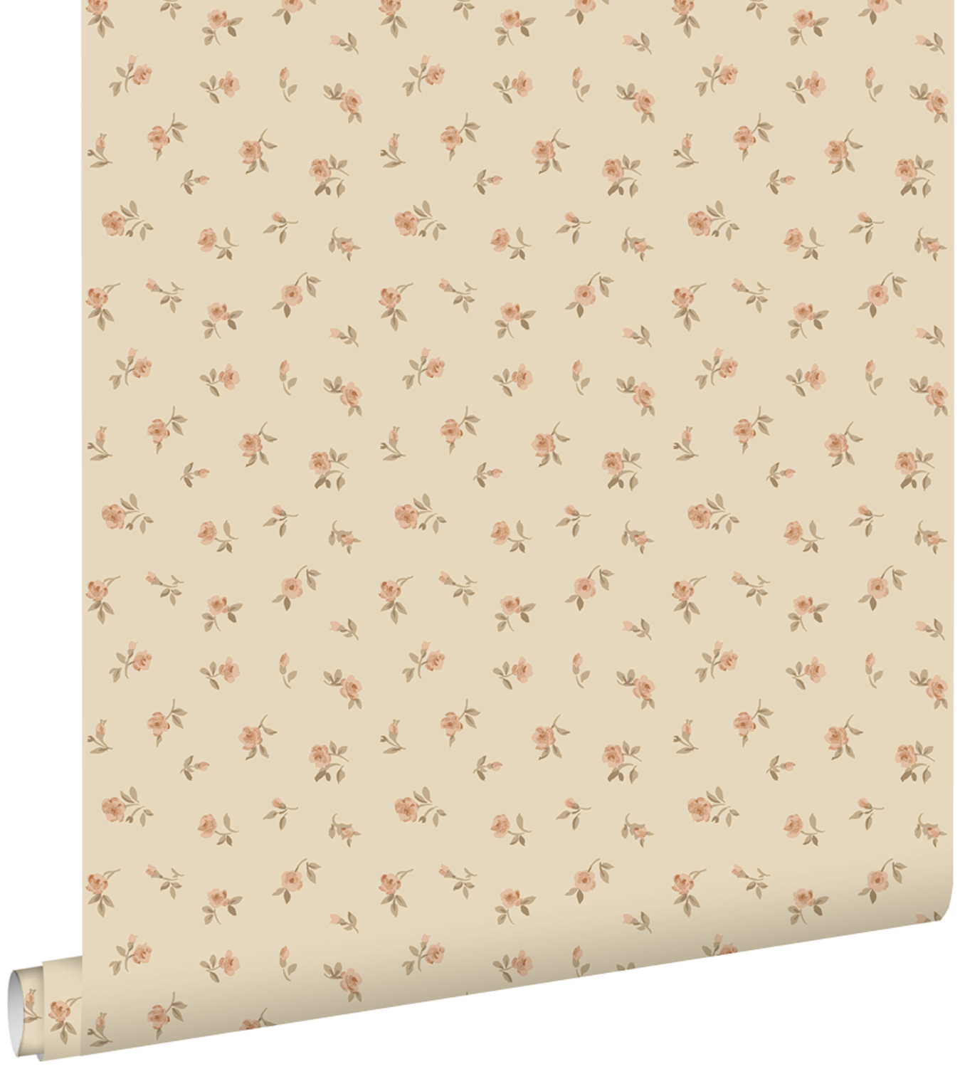 Estahome papel de parede flores vintage bege 53 cm x 10.05 m