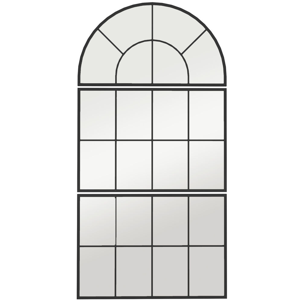 Espelho de parede 76x2x149 cm vidro, metal Homcom, casa - decoração