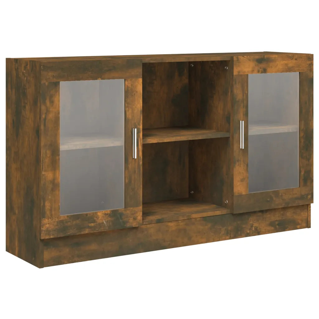 Elegante vitrina de madera de ingeniería con amplio espacio