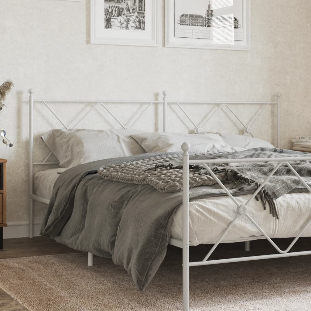 Cabeceira de cama 180 cm metal branco ptob5889