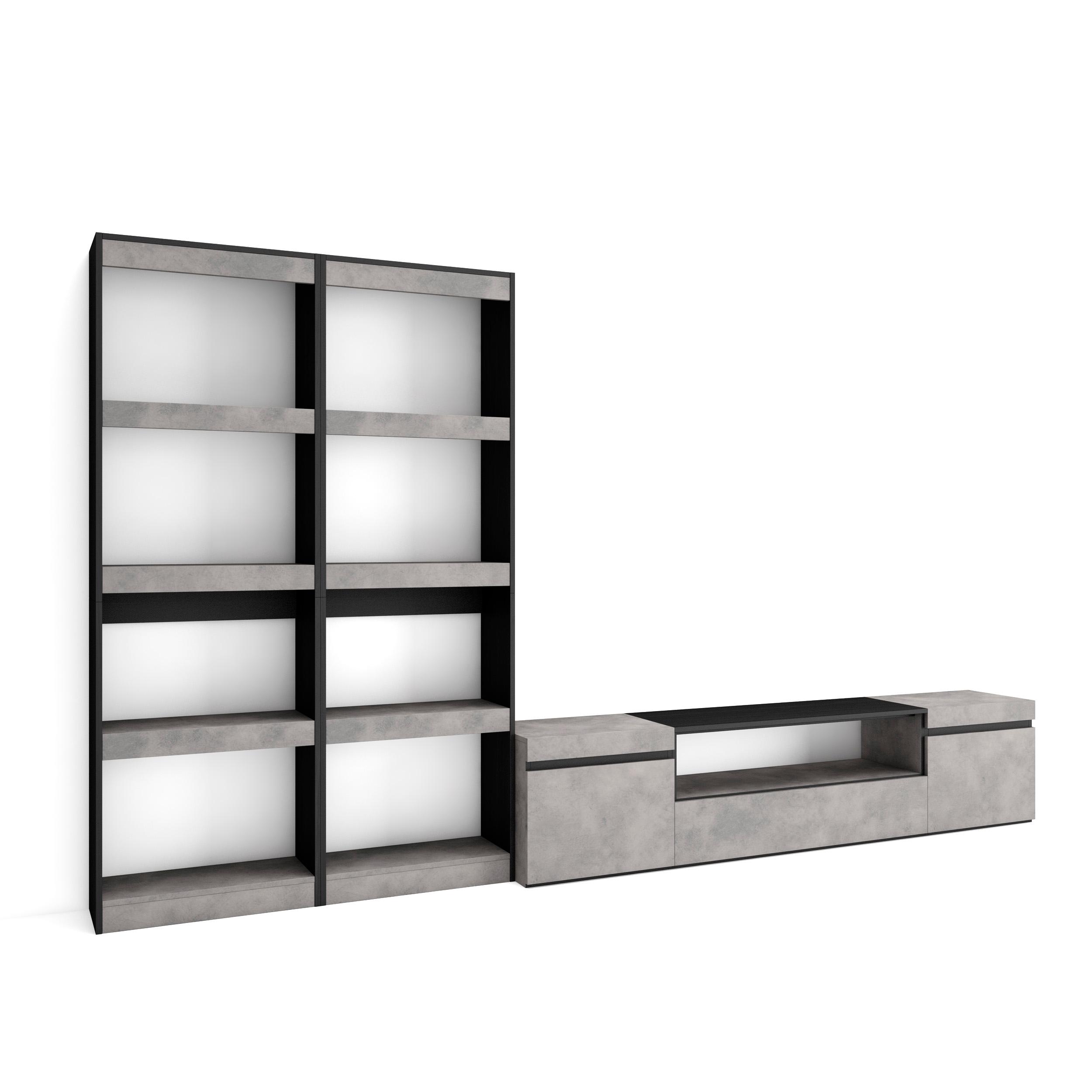 Conjunto de móveis tv, 320x35x186cm, cimento rf2605