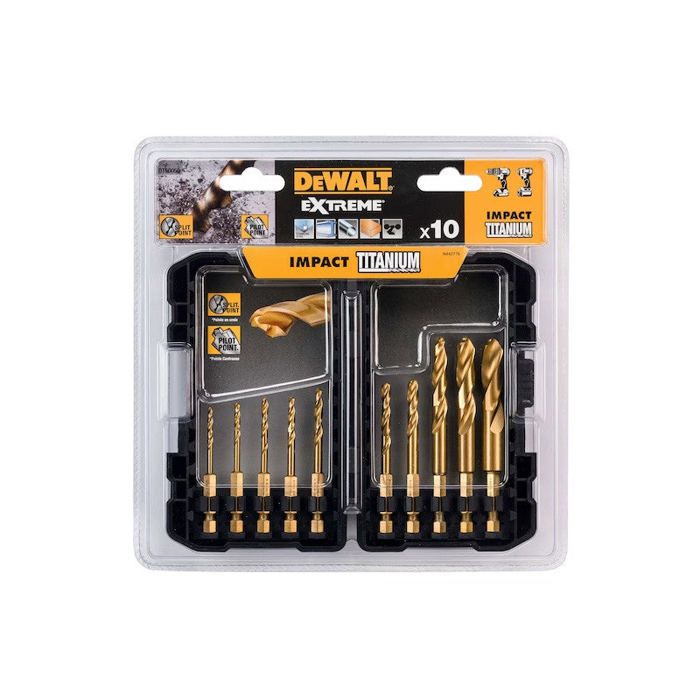 Conjunto de brocas para metal titânio hss-tin - Dewalt - dt50050-qz - 10 pe