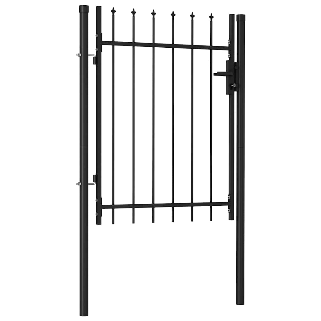 Portão de vedação individual topo em espeto aço 1x1,2m preto