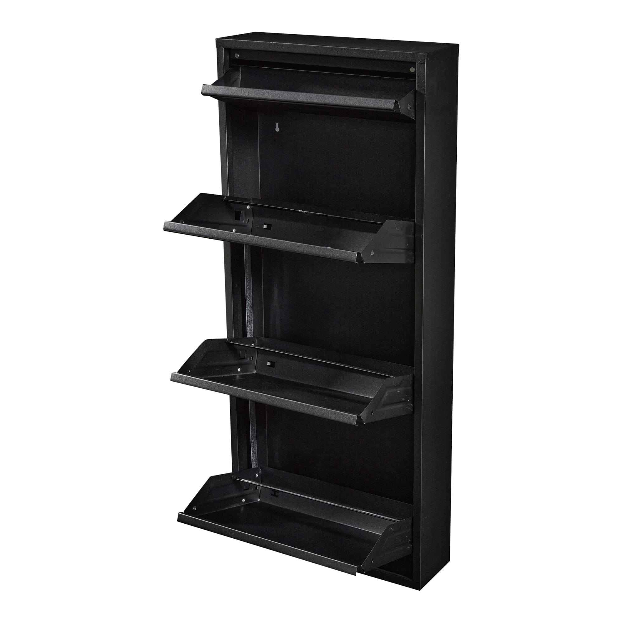 Sapateira hvidebæk 6 níveis em aglomerado/metal 116x73x30 cm preto/madeira