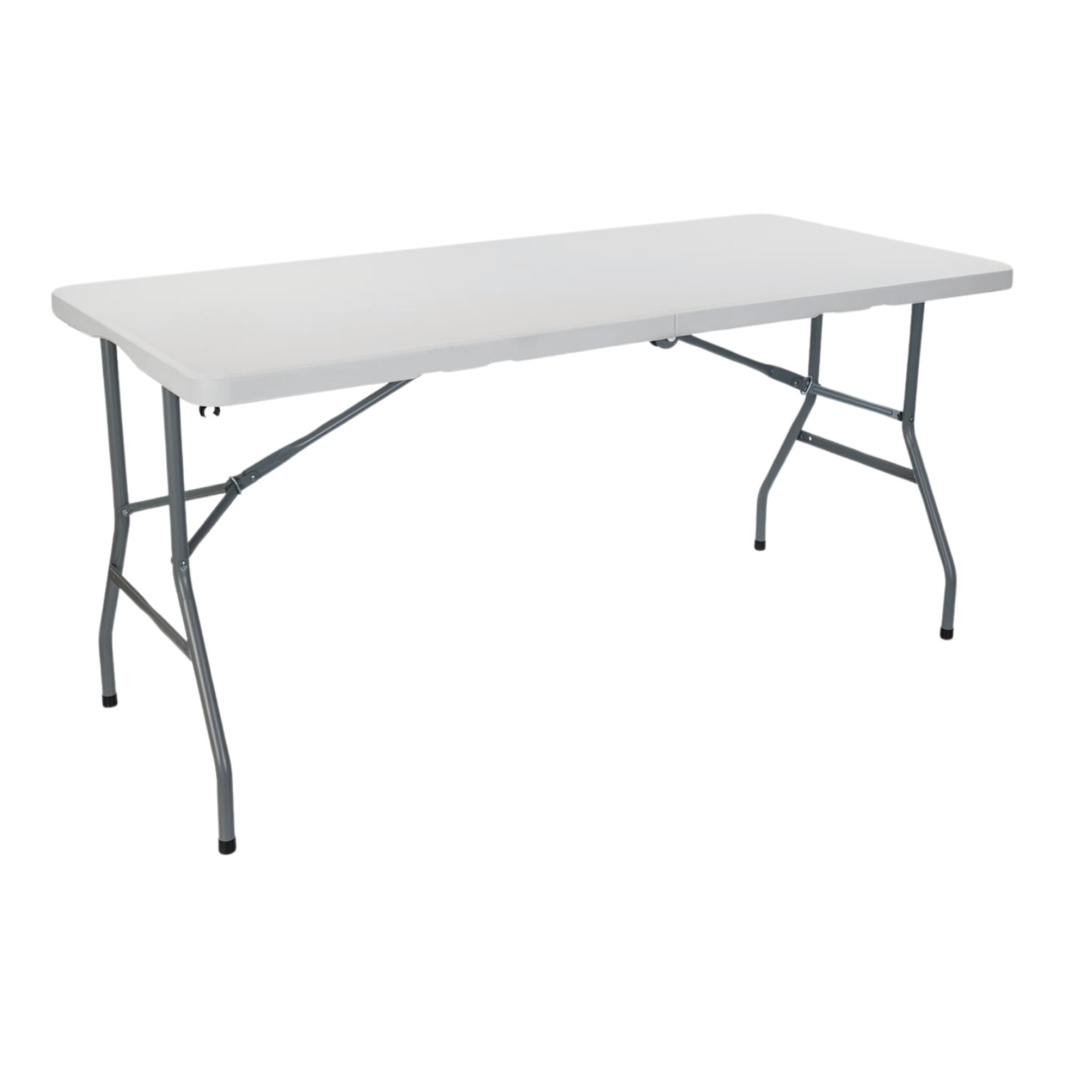 Mesa dobrável portátil de resina branca 150cm 7house