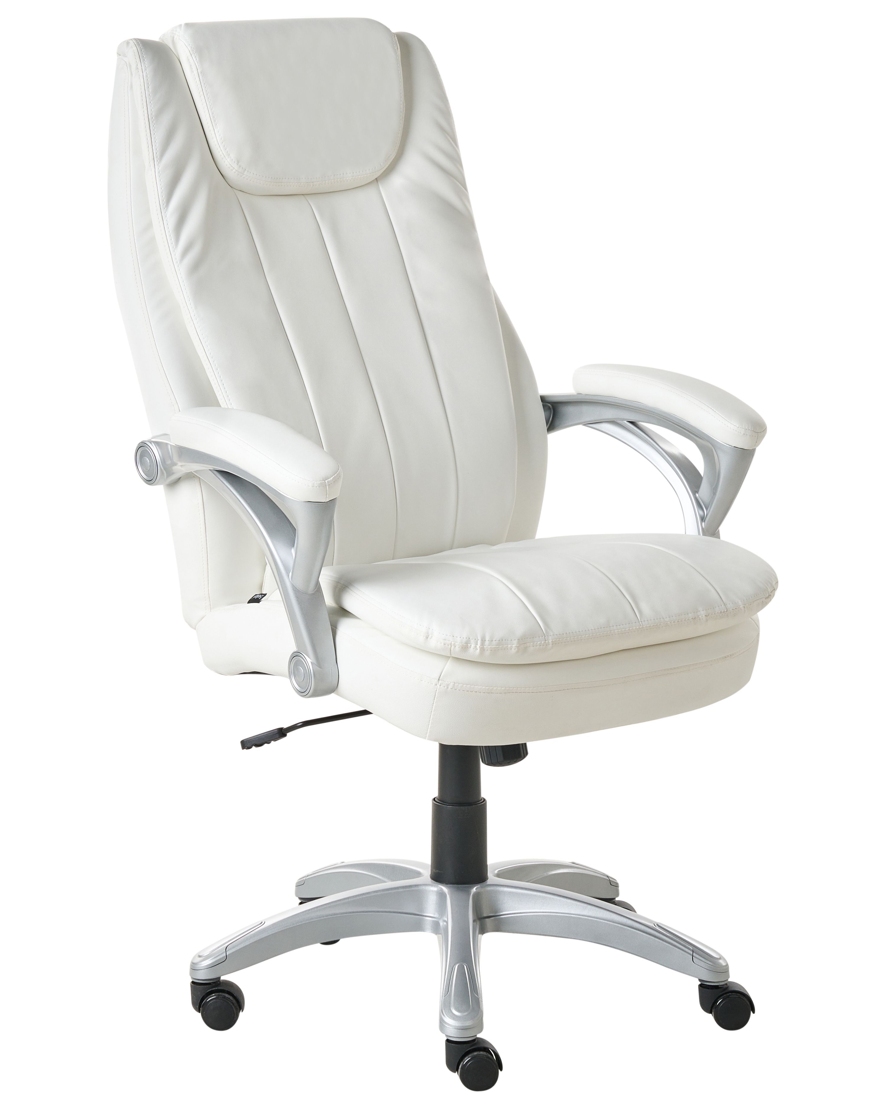 Cadeira executiva chief pele sintética branco creme