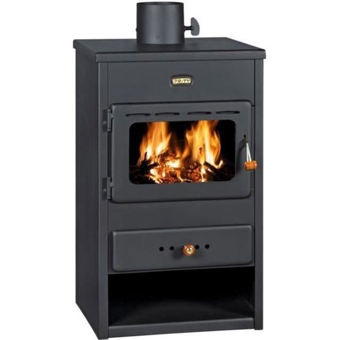 Prity - fogão a lenha k1 - 9,5 kw - classe a - preto grafite