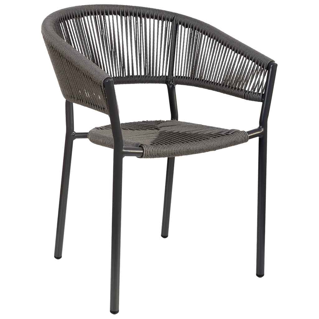 Cadeira em vime cinzento, 56x61x78h cm