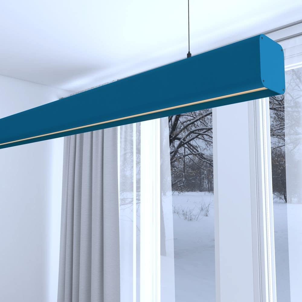 Lâmpada pendente linear azul 1m - luz natural 4000k - regulável em altura