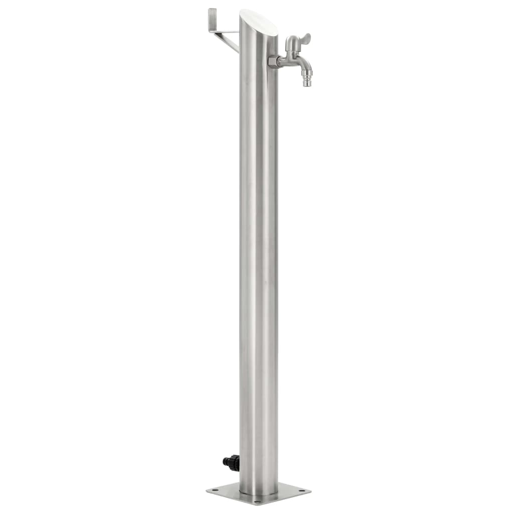 vidaXL columna de agua de jardín acero inoxidable redonda 95 cm