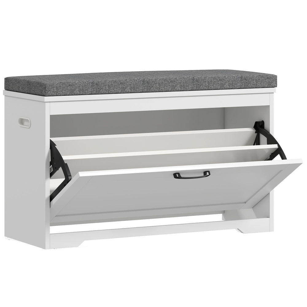 Banco sapateira 80x30x50 cm color blanco Homcom
