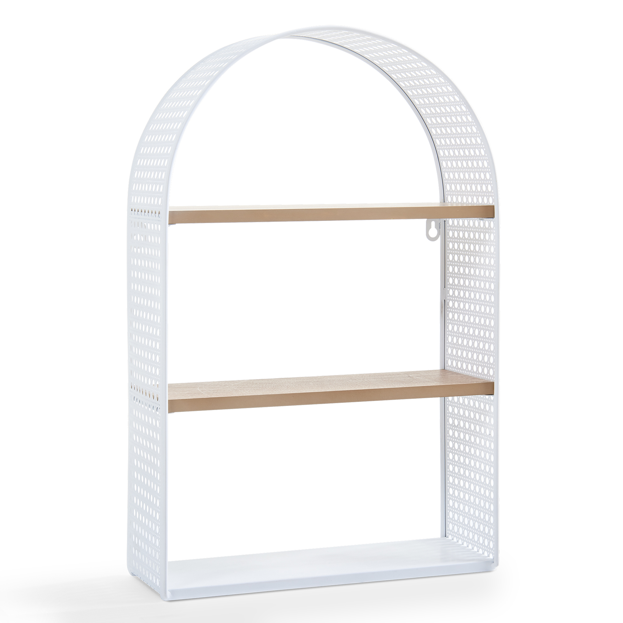 Estante de parede jäller 3 prateleiras metal 53x35x14 cm branco [en.casa]