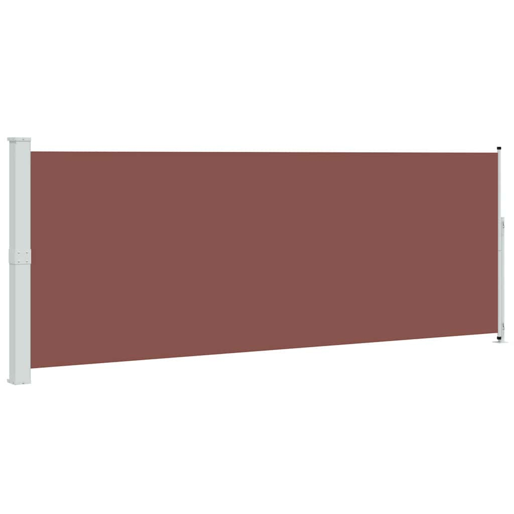 Toldo lateral retrátil para pátio 180x500 cm castanho
