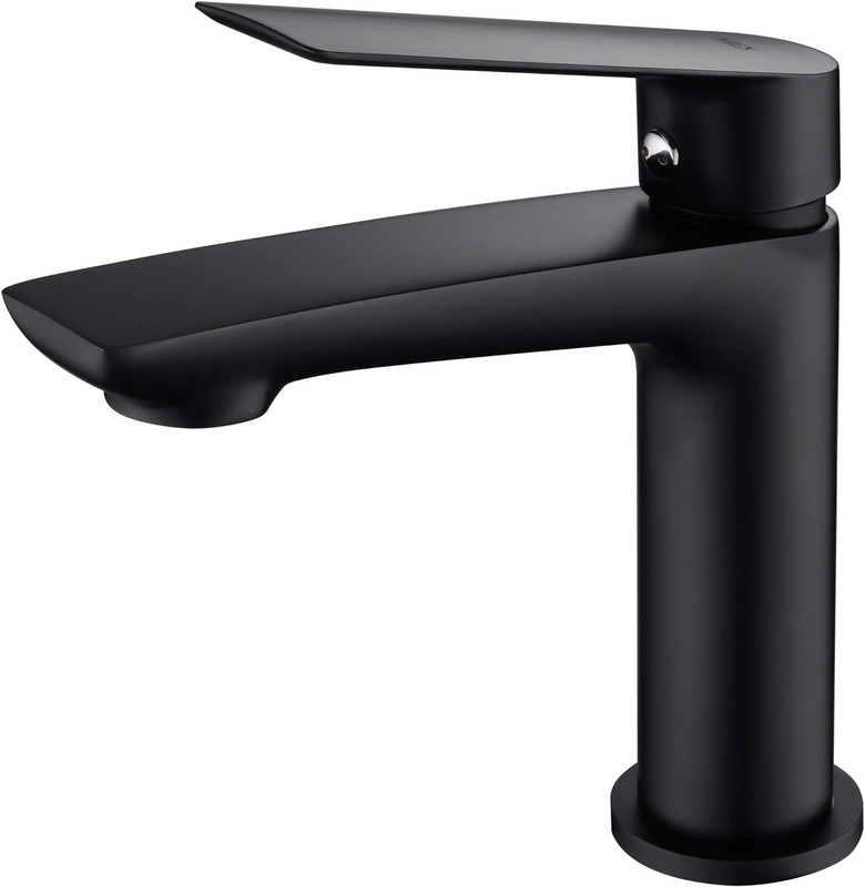 Torneira para lavatório, torneira monocomando de latão preto