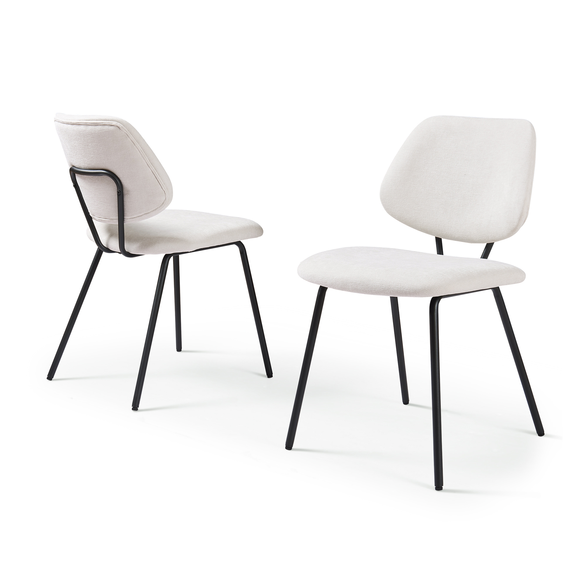 Conjunto de 2 cadeiras de jantar köma tecido 78x49x55 cm bege [en.casa]