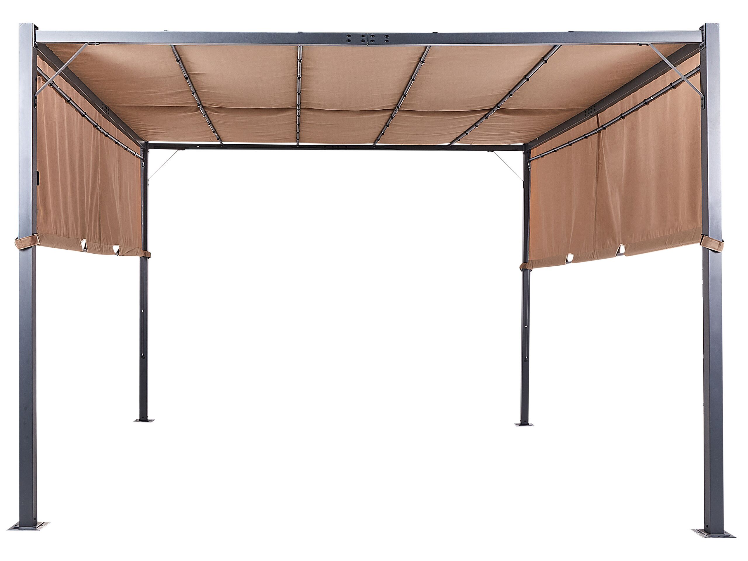Pérgula de jardim LED parga 310 cm 310 cm metal castanho