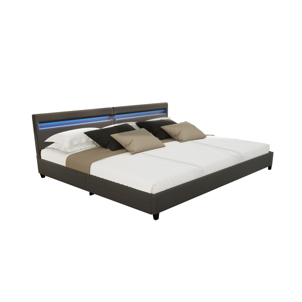 Cama familiar con cajones nube - 270 x 200 cm con colchón gris oscuro
