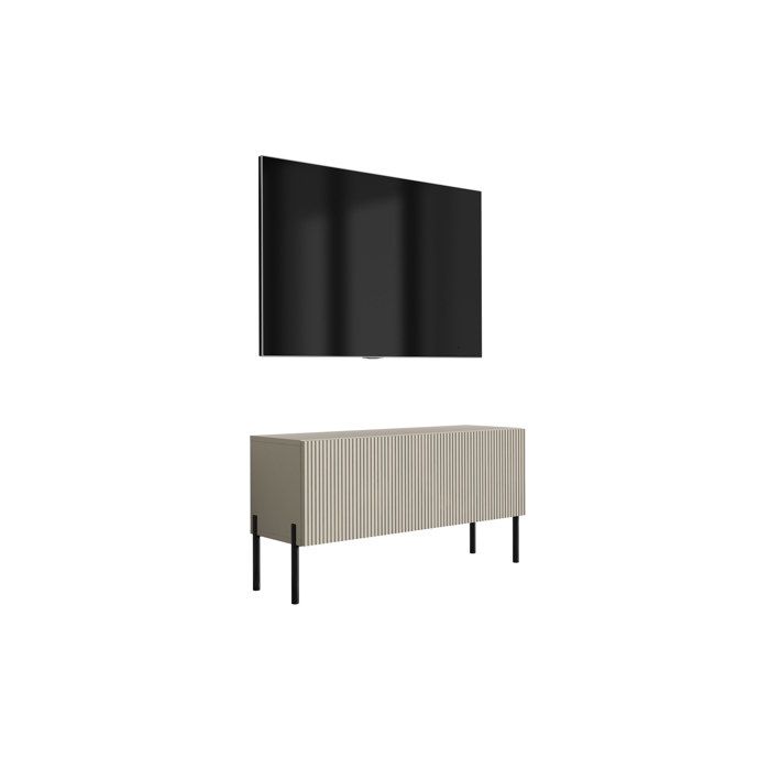 Móvel para tv com pés - ranhurado - caxemira - 1 peça - 100 x 32 x 52 cm