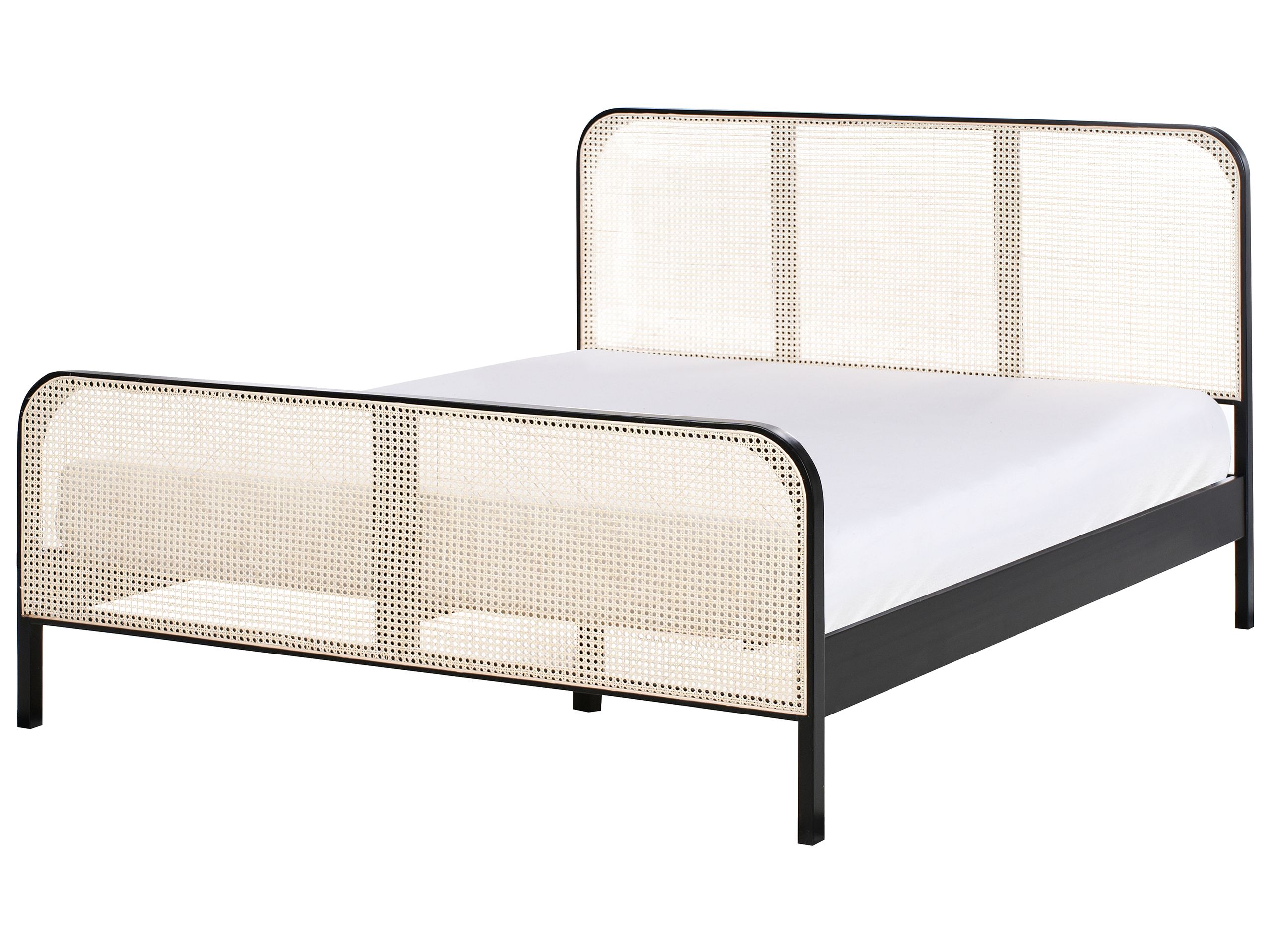Cama madeira de pinho gonfaron 160 x 200 cm preto