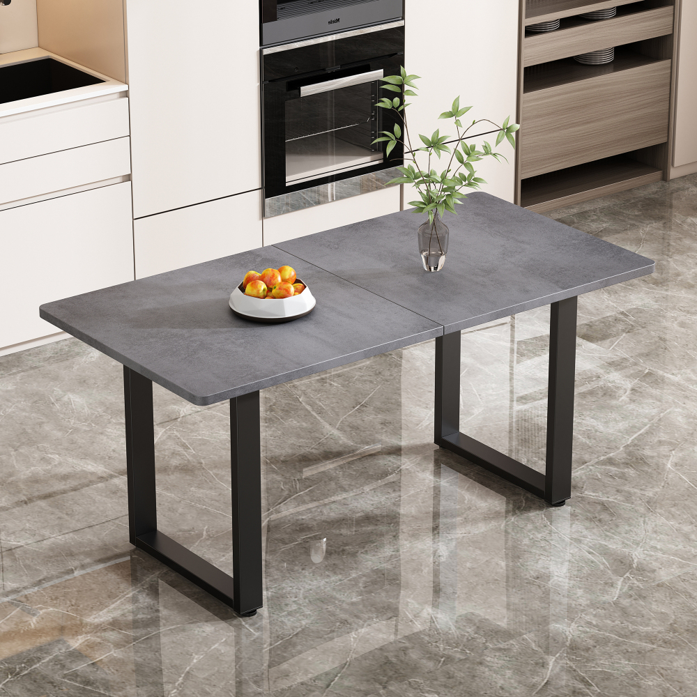 Mesa de jantar industrial retangular preto cinza 22kg