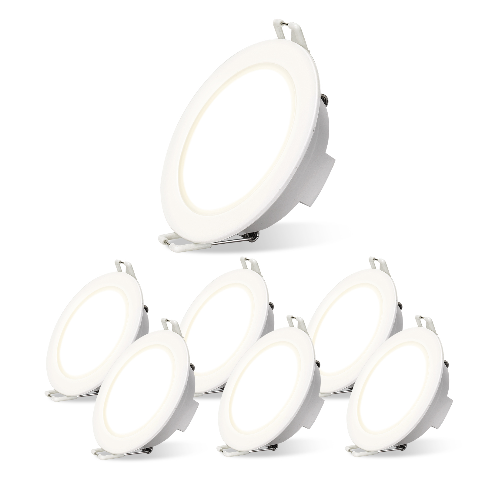 Aigostar foco embutido LED no teto 4,8w ip65, 6500k, ø87mm, pacote com 6