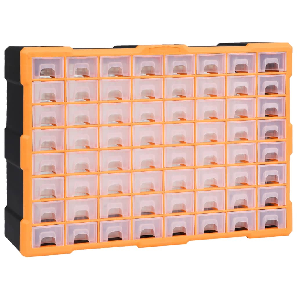 Organizador multi-gavetas vidaxl com 64 gavetas 52x16x37,5 cm