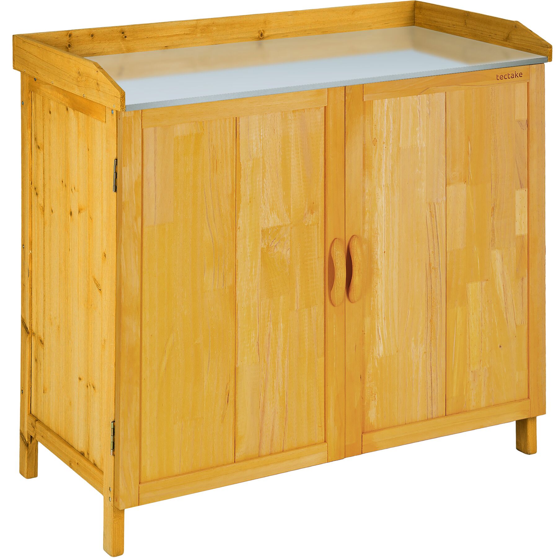 Armário de jardín e tablero de mesa madeira de pino 98x48x95 cm castanho