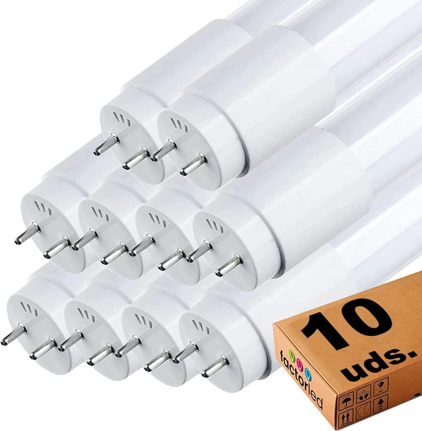 Pack x10 tubo LED cristal 150cm 24w gxtronic t8, 2600lm, luz fria 5700k