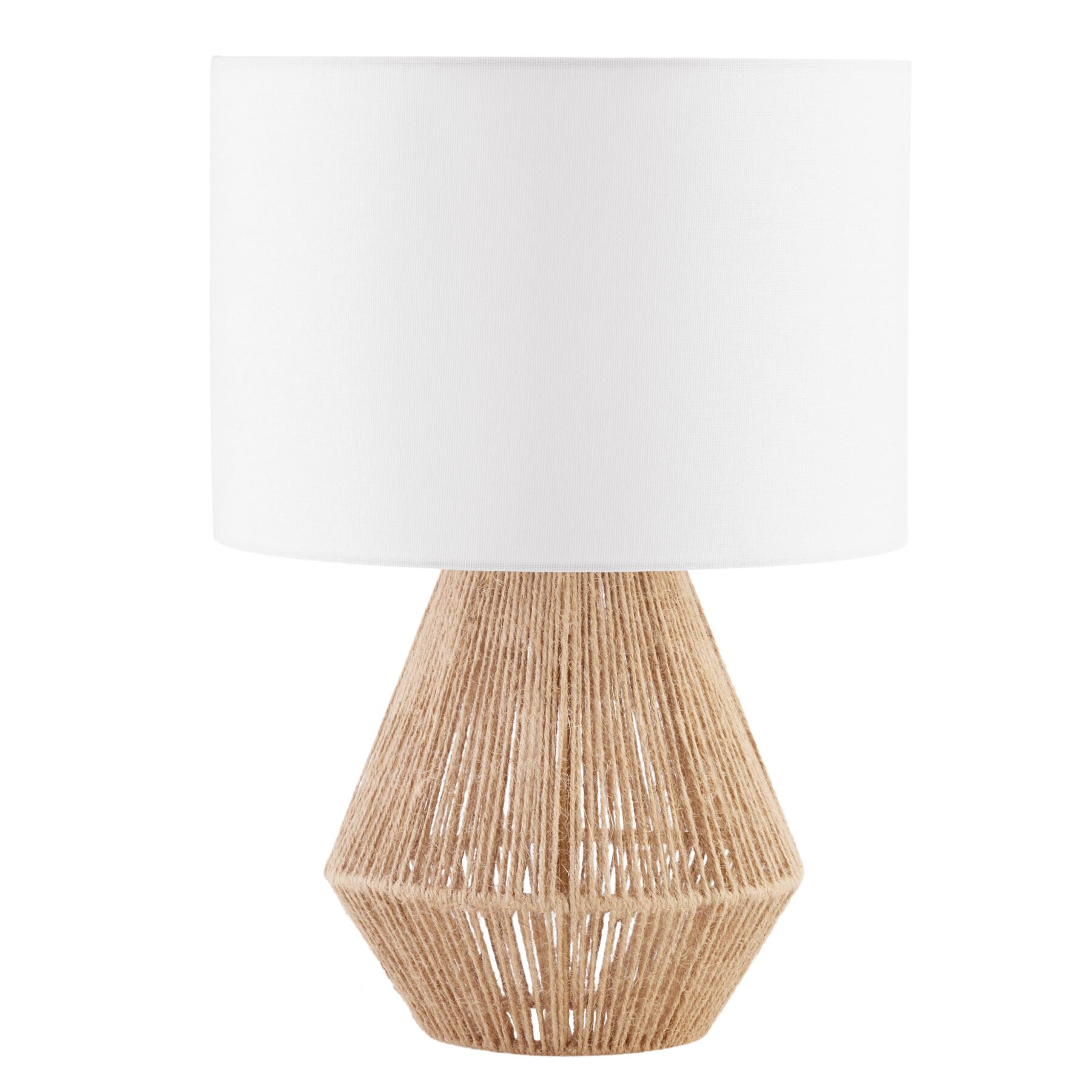 Candeeiro de mesa de yute en estilo boho, 60 w e 32 x 45 cm, natural
