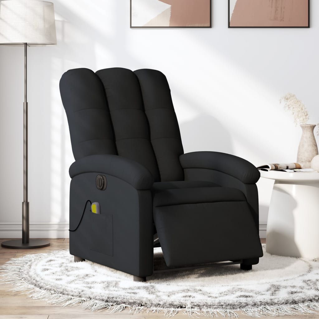 Poltrona reclinável de massagens elétrica tecido preto ewg2874