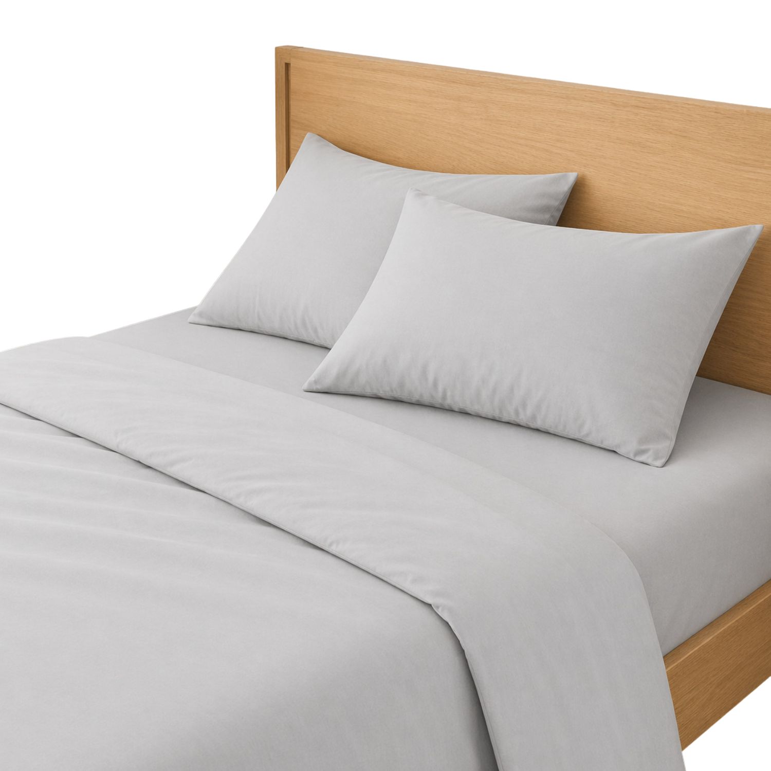 Jogo de sabanas 100% aLGodão liso cinza cama de 180cm donegal collections