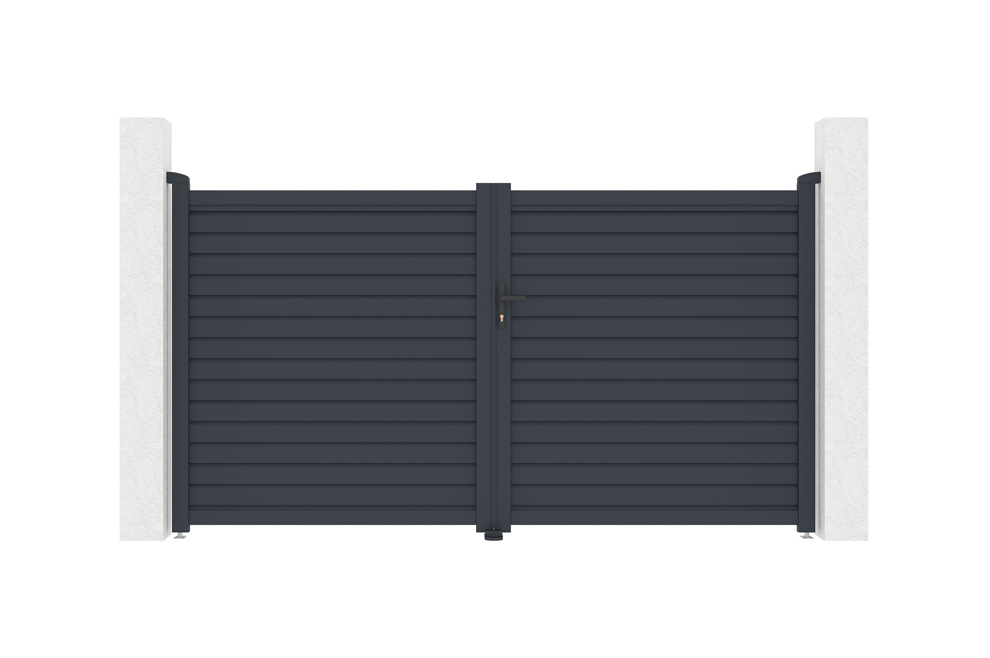 Portão de abrir calancia 3m alt.160cm alumínio cinza + motor