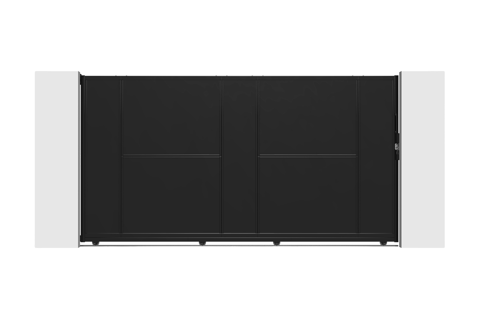 Portão de correr aço nali 3 m a160 preto + motor c600