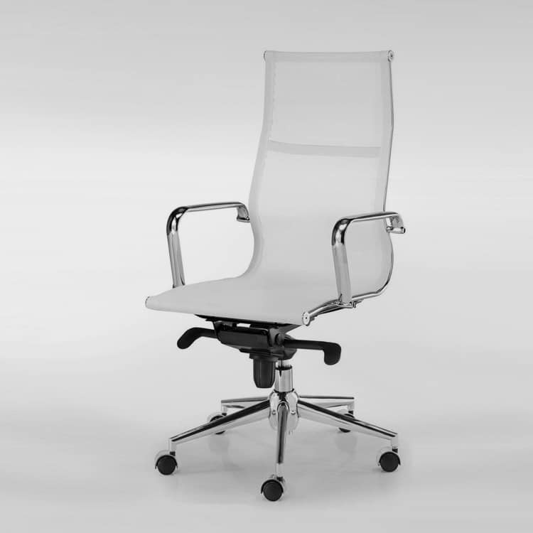 Cadeira ergonômica euromof berlim | white snow de escritório