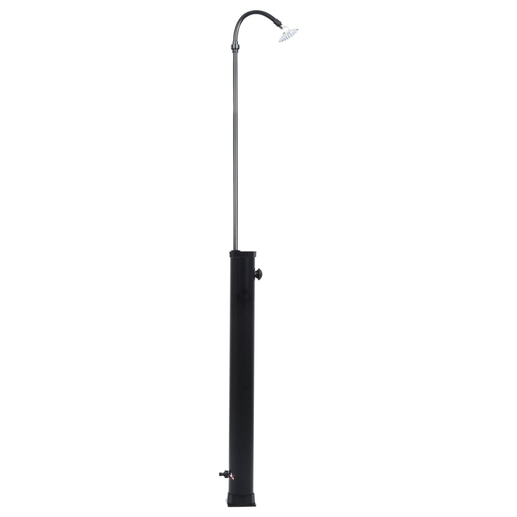 vidaXL chuveiro solar de jardim preto 215 cm 8 l