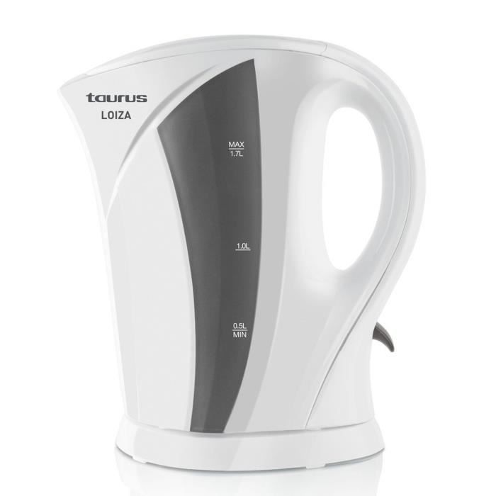 Chaleira taurus loiza 1.7l 2200w - branco/cinza - jarro graduado sem fio