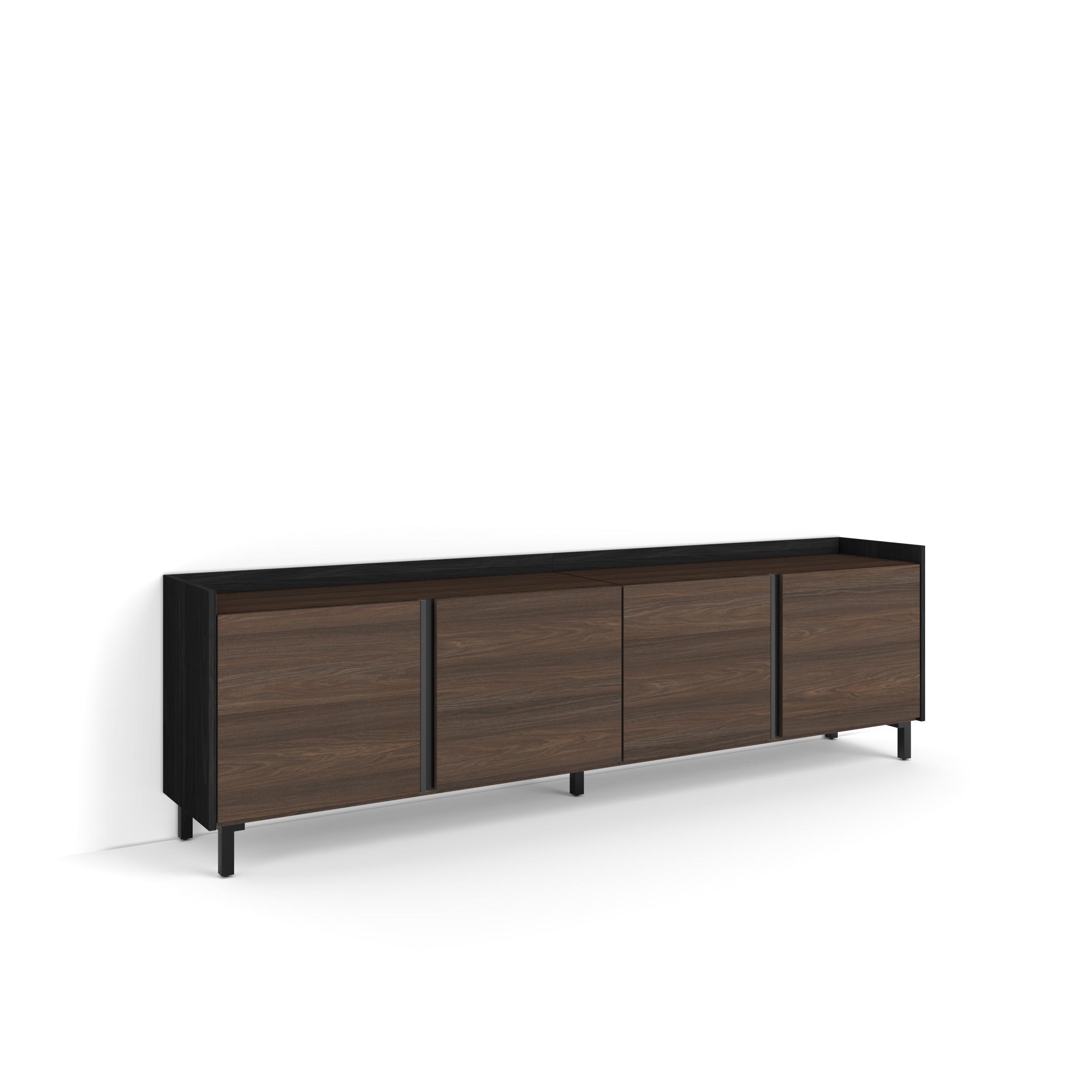 Móvel de tv, 207x35x61cm, carvalho escuro e preto rf4576
